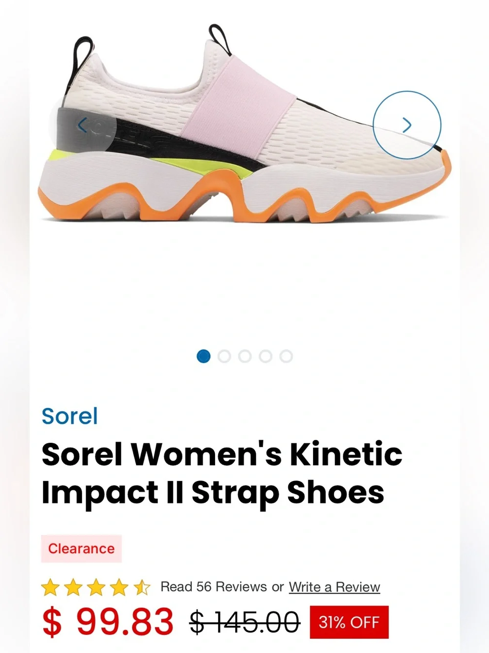 SOREL KINETIC IMPACT II Slip-On Sneakers with Orange, Neon Yellow & Black